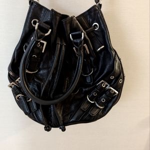 Black genuine leather Michael Kors bag with extra cross body strap